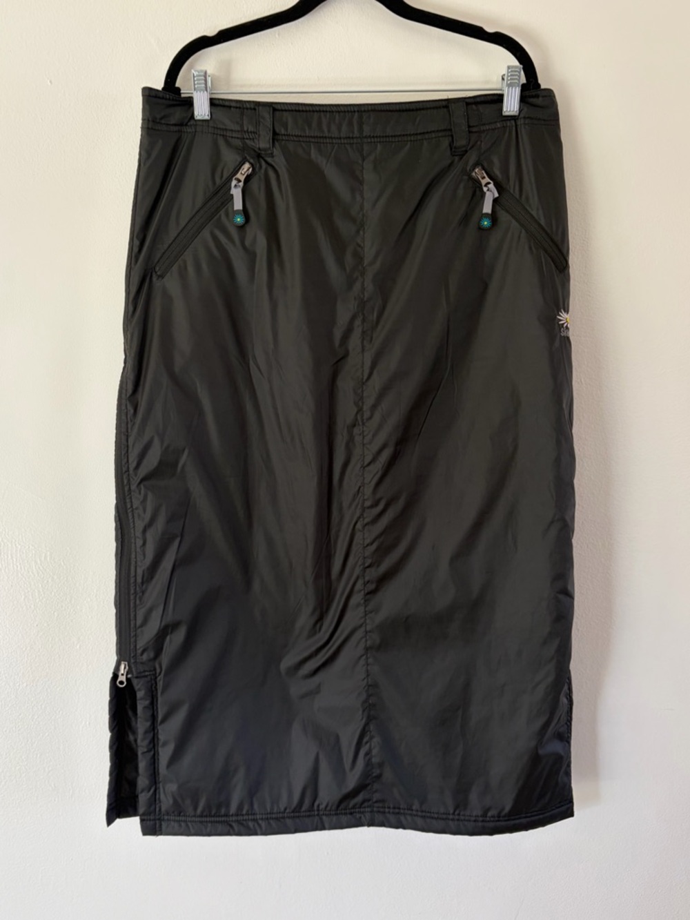 SKHOOP The Original Skirt Black Insulated‎ Side Zipper Midi Skirt Size XL